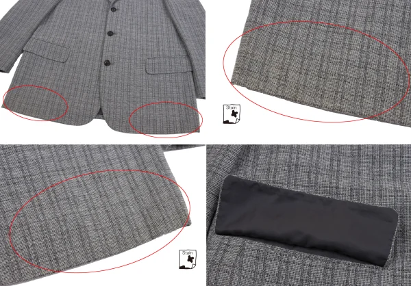 COMME des GARCONS HOMME Wool Cotton Check Woven Jacket K-159835_009