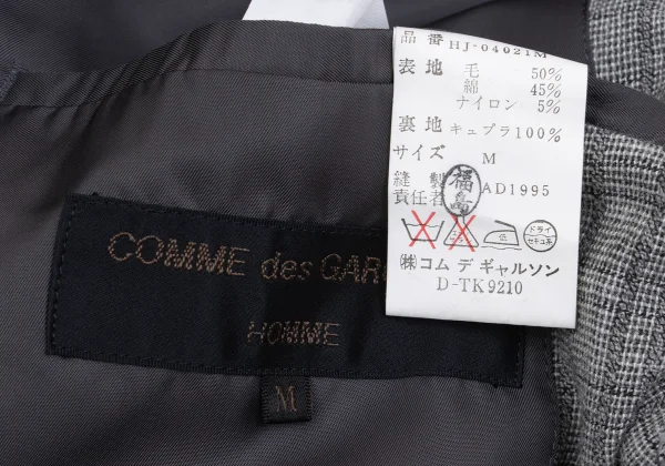 COMME des GARCONS HOMME Wool Cotton Check Woven Jacket K-159835_018