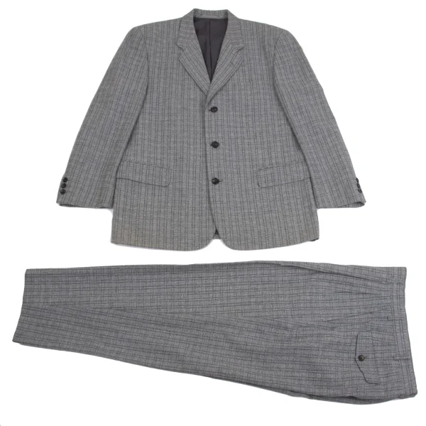 COMME des GARCONS HOMME Wool Cotton Check Woven Jacket & Pants Grey M S K-159837_001
