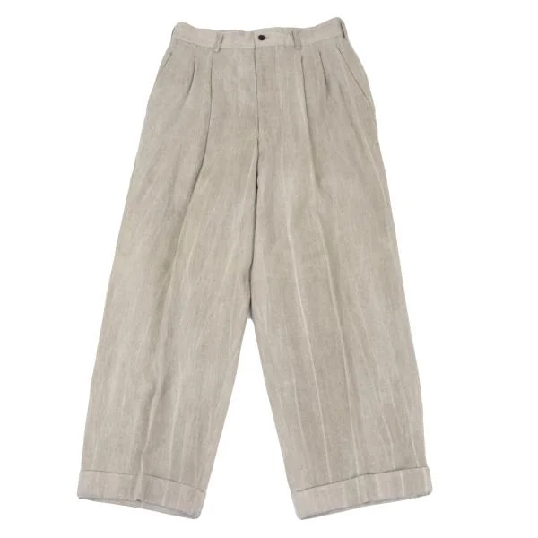 COMME des GARCONS HOMME Wool Blend Pigment Printed Pants Beige S K-159842_001