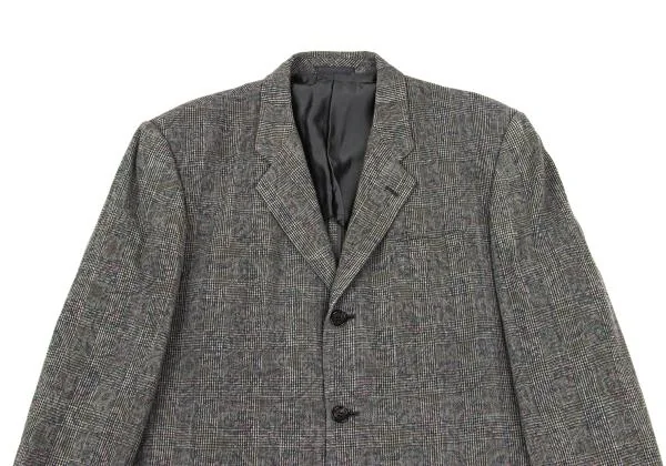 COMME des GARCONS HOMME Wool Floral Printed Check Jacket K-159844_002