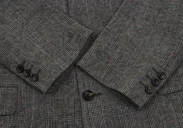 COMME des GARCONS HOMME Wool Floral Printed Check Jacket K-159844_008