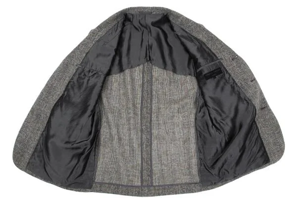 COMME des GARCONS HOMME Wool Floral Printed Check Jacket K-159844_015