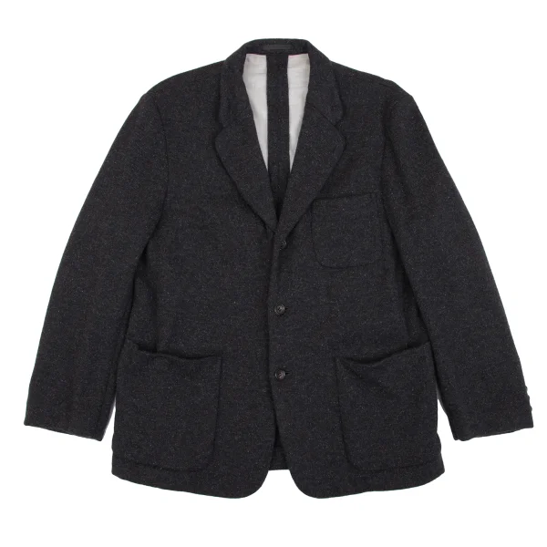 COMME des GARCONS HOMME Silk Blend Color Mix Knit Jacket Charcoal M K-159845_001
