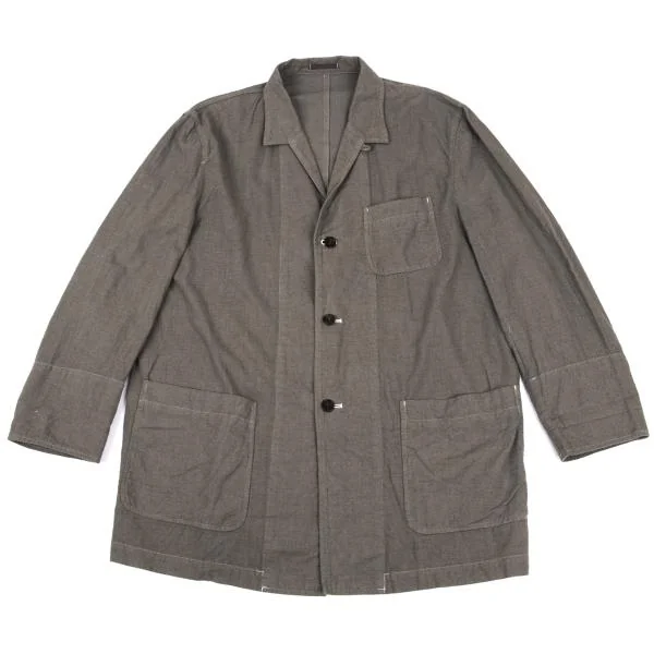 COMME des GARCONS HOMME Dyed Cotton Linen Jacket Mocha M K-159846_001