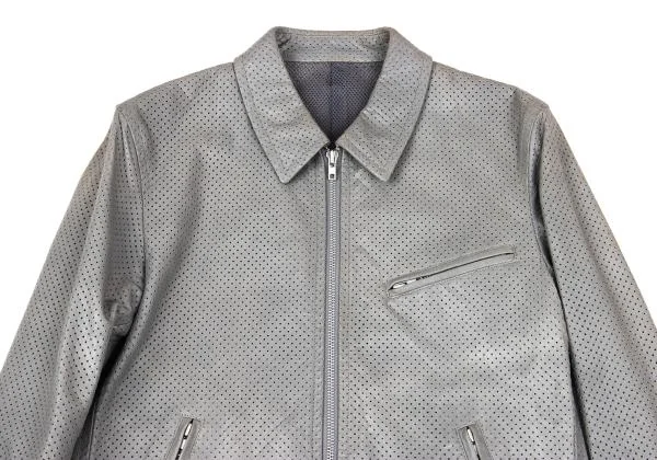 COMME des GARCONS HOMME Cow Leather Punching Zip Blouson K-159847_002