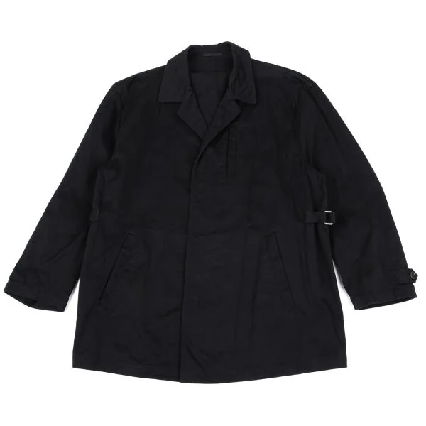 COMME des GARCONS HOMME Cotton Gaba Side Belted Jacket Navy M K-159848_001