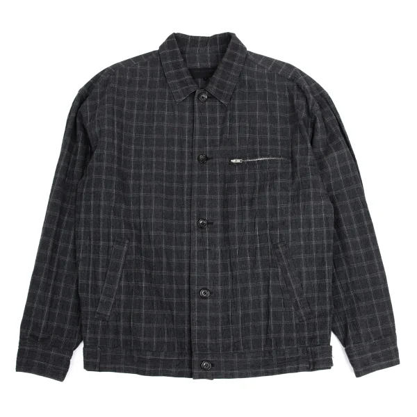 COMME des GARCONS HOMME Cotton Check Blouson Grey M K-159849_001