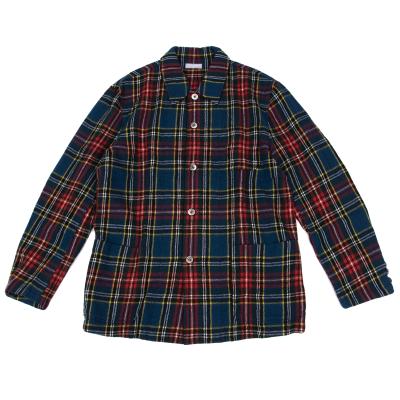 COMME des GARCONS HOMME Washed Wool Checked Shirt Jacket