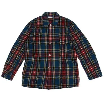 COMME des GARCONS HOMME Washed Wool Checked Shirt Jacket