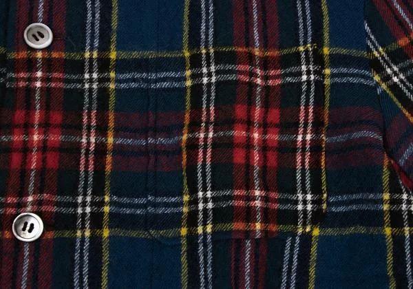 COMME des GARCONS HOMME Washed Wool Checked Shirt Jacket K-159850_005