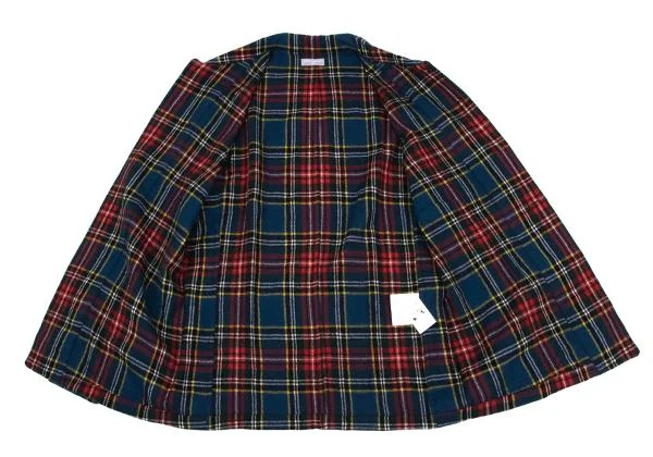 COMME des GARCONS HOMME Washed Wool Checked Shirt Jacket K-159850_010