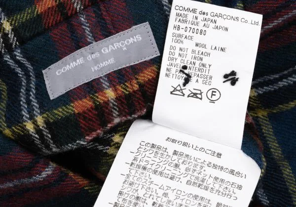 COMME des GARCONS HOMME Washed Wool Checked Shirt Jacket K-159850_013