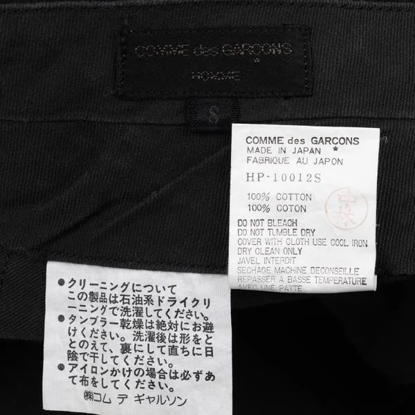 COMME des GARCONS HOMME Cotton Two Tuck Tapered Pants K-159854_013