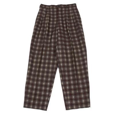 COMME des GARCONS HOMME Wool Blend Checked Tuck Pants