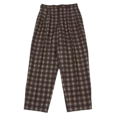 COMME des GARCONS HOMME Wool Blend Checked Tuck Pants