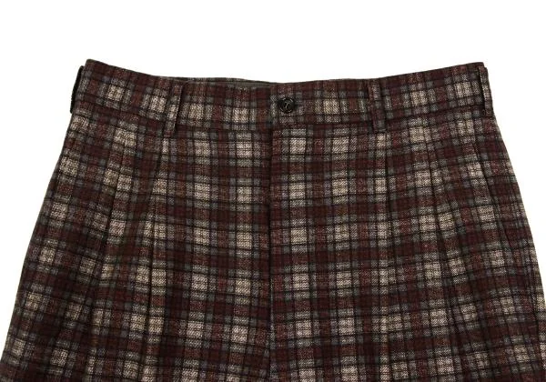 COMME des GARCONS HOMME Wool Blend Checked Tuck Pants K-159859_002
