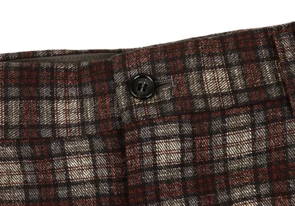 COMME des GARCONS HOMME Wool Blend Checked Tuck Pants K-159859_003