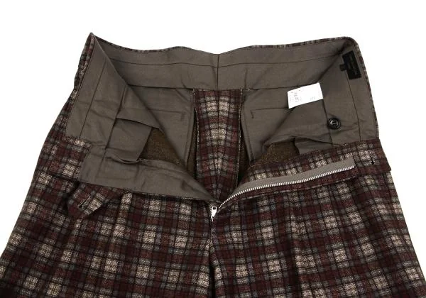 COMME des GARCONS HOMME Wool Blend Checked Tuck Pants K-159859_005