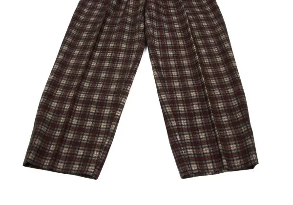COMME des GARCONS HOMME Wool Blend Checked Tuck Pants K-159859_006