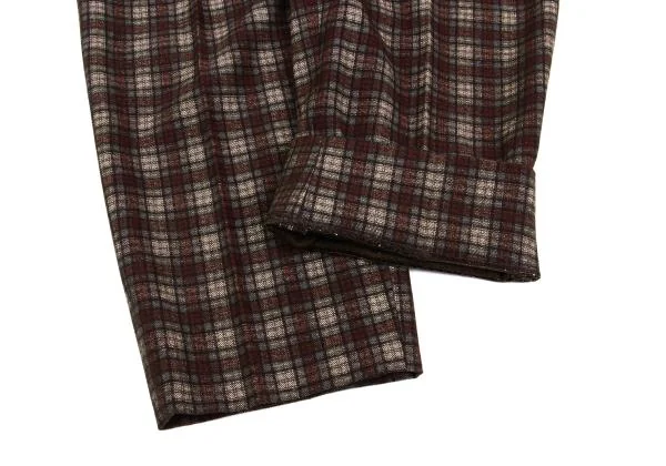 COMME des GARCONS HOMME Wool Blend Checked Tuck Pants K-159859_007