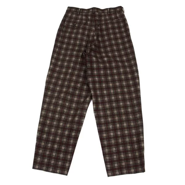 COMME des GARCONS HOMME Wool Blend Checked Tuck Pants K-159859_008