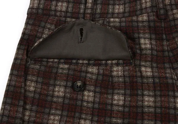 COMME des GARCONS HOMME Wool Blend Checked Tuck Pants K-159859_009