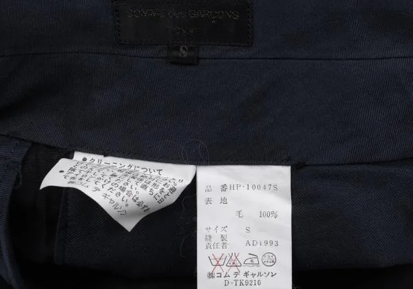 COMME des GARCONS HOMME Wool Gaba Color Buttonhole Tuck Pants K-159860_015