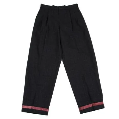 COMME des GARCONS HOMME Wool Shadow Stripe Taping Hem Pants