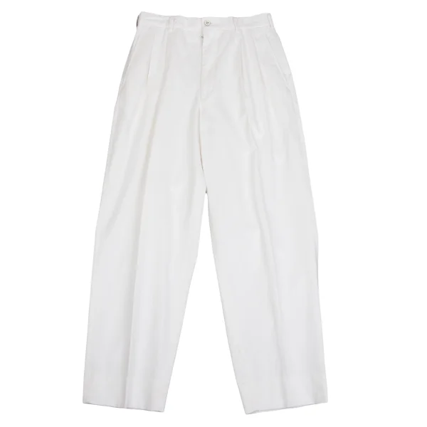 COMME des GARCONS HOMME Cotton Tuck Pants White S K-159870_001