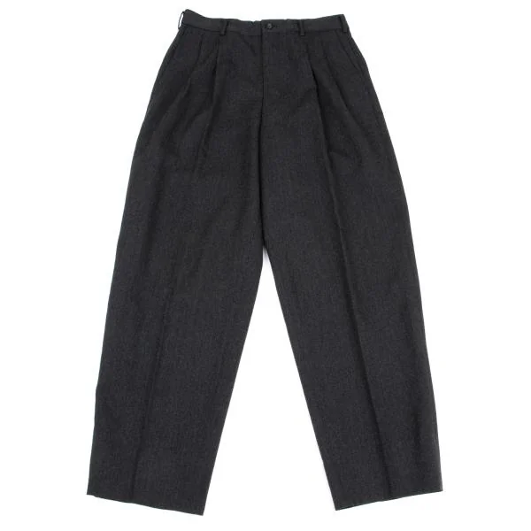 COMME des GARCONS HOMME Wool Tuck Pants Grey S K-159871_001
