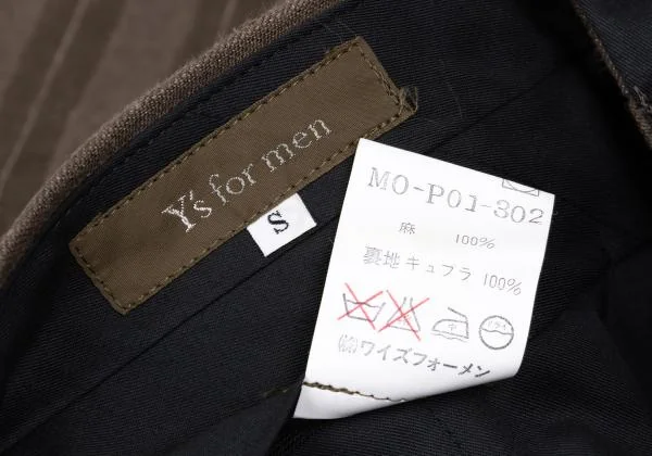 Y's for men Linen Stripe Tuck Pants K-159876_015
