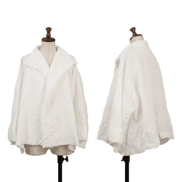 ISSEY MIYAKE 3D Lattice Design Jacket White 2 K-159895_001