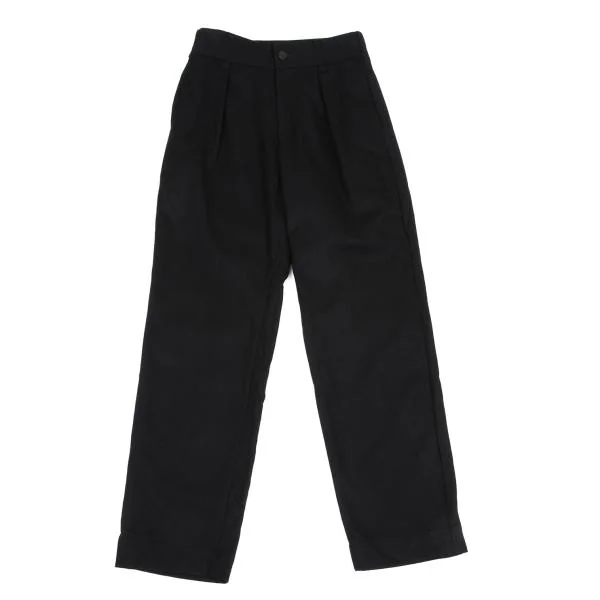 ISSEY MIYAKE Side Rib Switching Wool Pants Black 1 K-159900_001