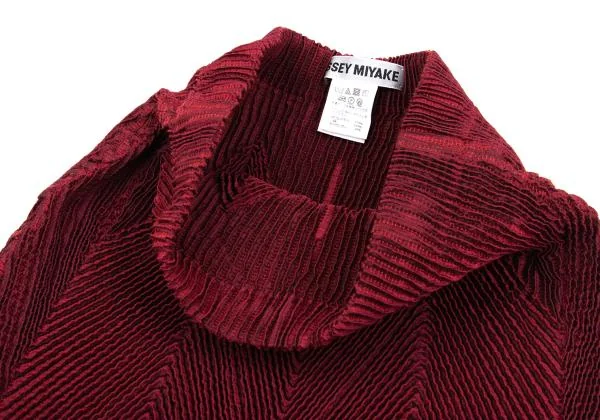 イッセイミヤケISSEY MIYAKE 3Dスチームストレッチプリーツ変形スカート 赤紫2 K-159902_004