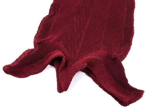 イッセイミヤケISSEY MIYAKE 3Dスチームストレッチプリーツ変形スカート 赤紫2 K-159902_006
