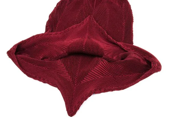 イッセイミヤケISSEY MIYAKE 3Dスチームストレッチプリーツ変形スカート 赤紫2 K-159902_008
