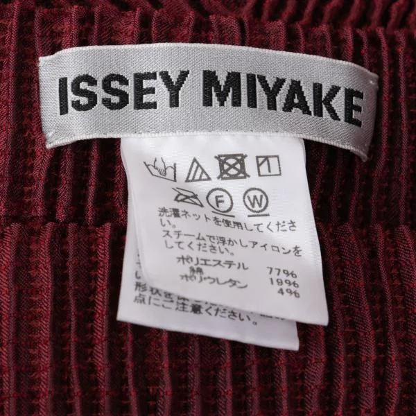イッセイミヤケISSEY MIYAKE 3Dスチームストレッチプリーツ変形スカート 赤紫2 K-159902_013