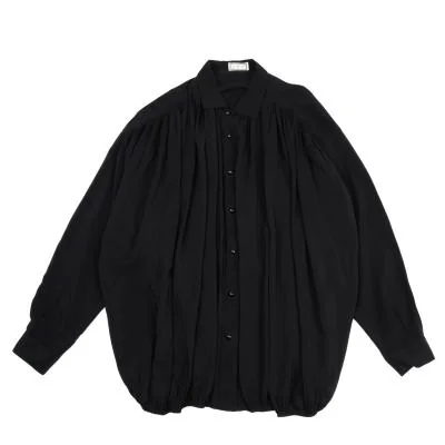 GIANNI VERSACE Pleated Silk Blouse