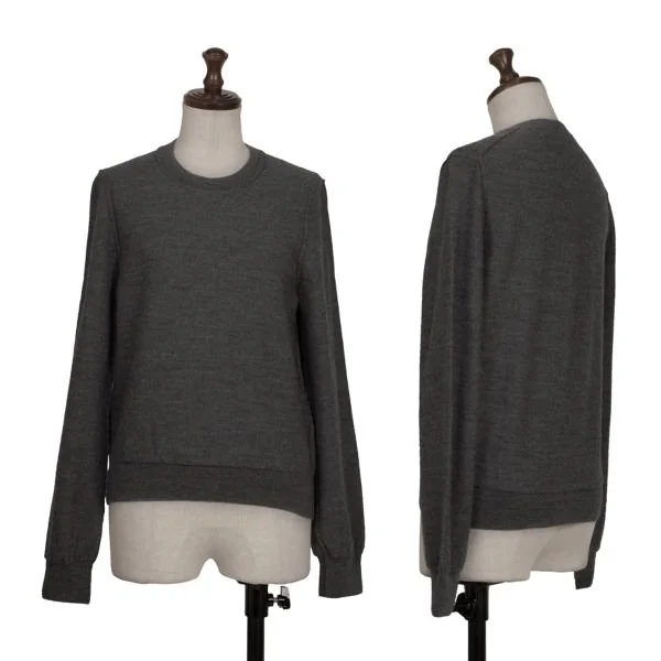 COMME des GARCONS Inside out Wool Knit Sweater Grey M K-159913_001