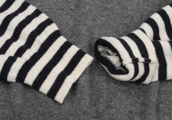COMME des GARCONS Striped Sleeve Switching V-neck Knit K-159914_009