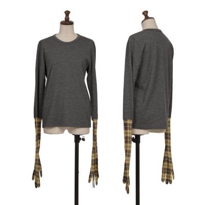COMME des GARCONS Wool Check Glove Design Knit Top