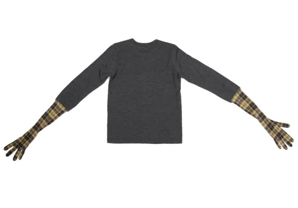 COMME des GARCONS Wool Check Glove Design Knit Top K-159917_010