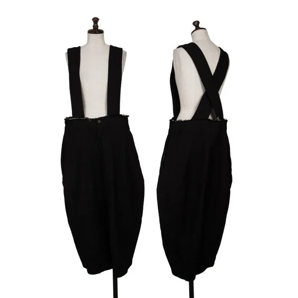 COMME des GARCONS Poly Cutting Suspender Pants Black XS K-159918_001