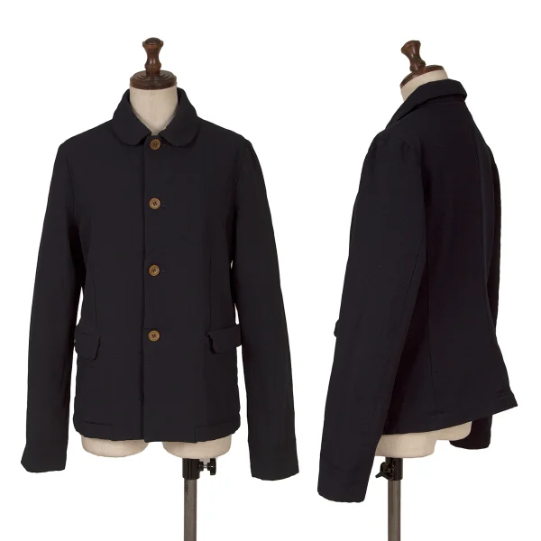 COMME des GARCONS Dyed Poly Round Collar Jacket Navy M K-159921_001
