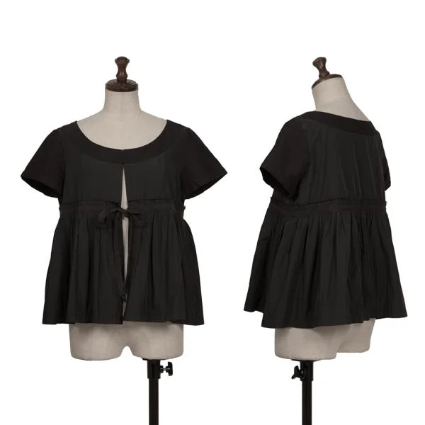 tricot COMME des GARCONS Switching Taped Gather Blouse Black M K-159922_001