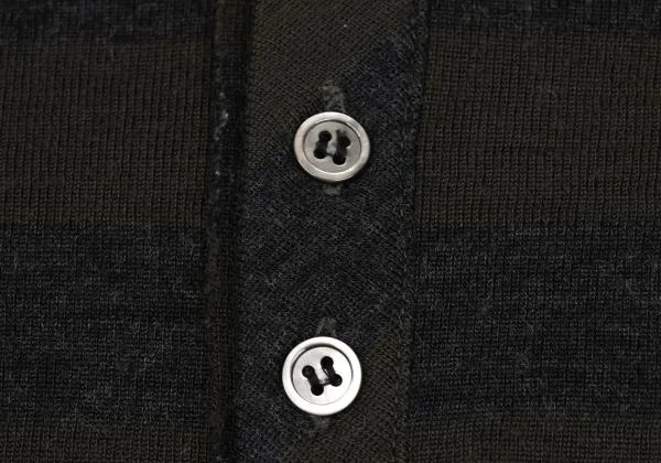 tricot COMME des GARCONS Washed Henley Neck Stripe Knit Sweater K-159925_005