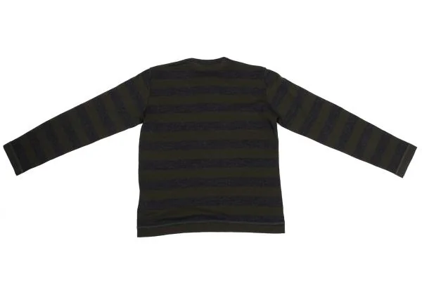 tricot COMME des GARCONS Washed Henley Neck Stripe Knit Sweater K-159925_011