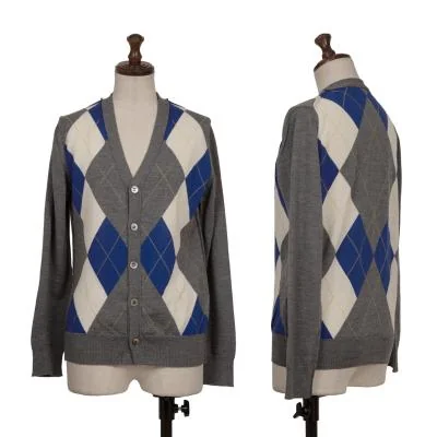 tricot COMME des GARCONS Wool Argyle Knit Cardigan