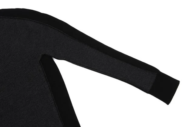 ジュンヤワタナベ コムデギャルソンJUNYA WATANABE COMME des GARCONS 切替ウールモックネックニットセーター 黒チャコールM位 K-159934_005